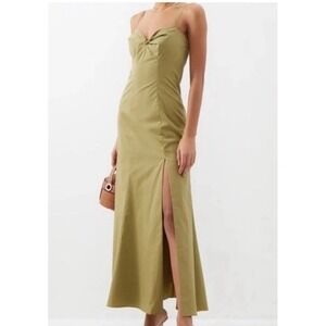 open lace back dress STAUD Women's Deora Dress, Sergeant Green, XS at Amazon Women's Clothing  store